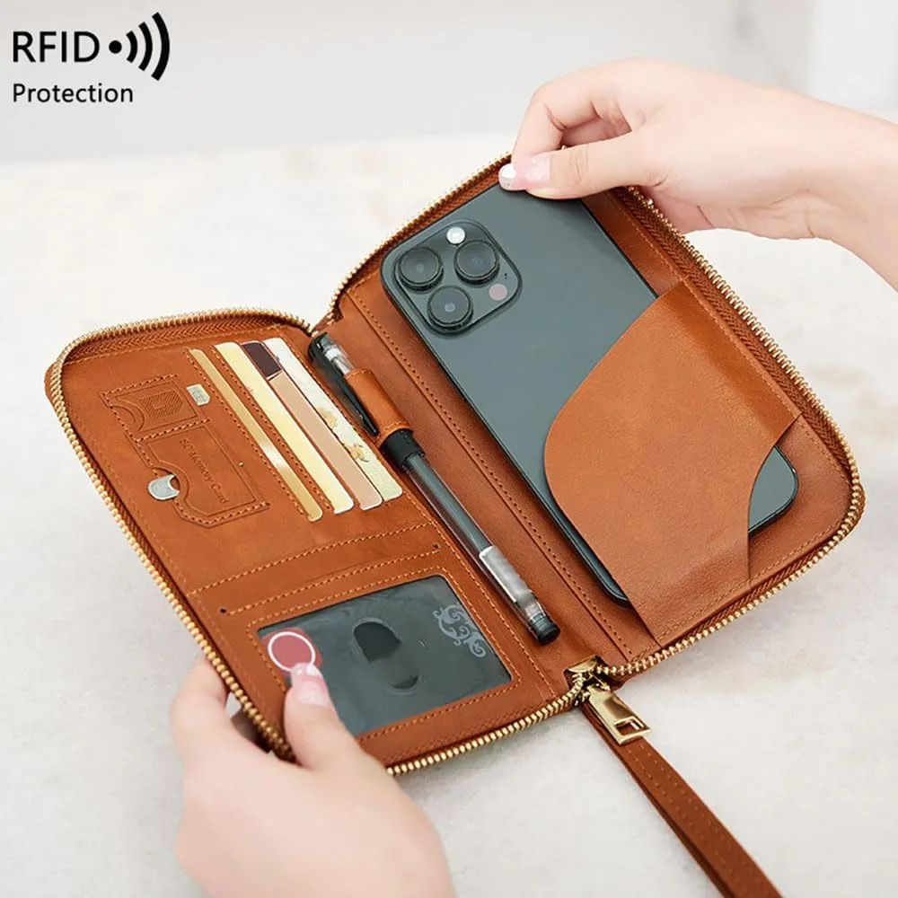 Summer Simple Plain Passport Cases Back To School, Charm Infinite Travel Wallet, Multi-functional Zipper Travel Card Holder, RFID Blocking Card Holder (Black)