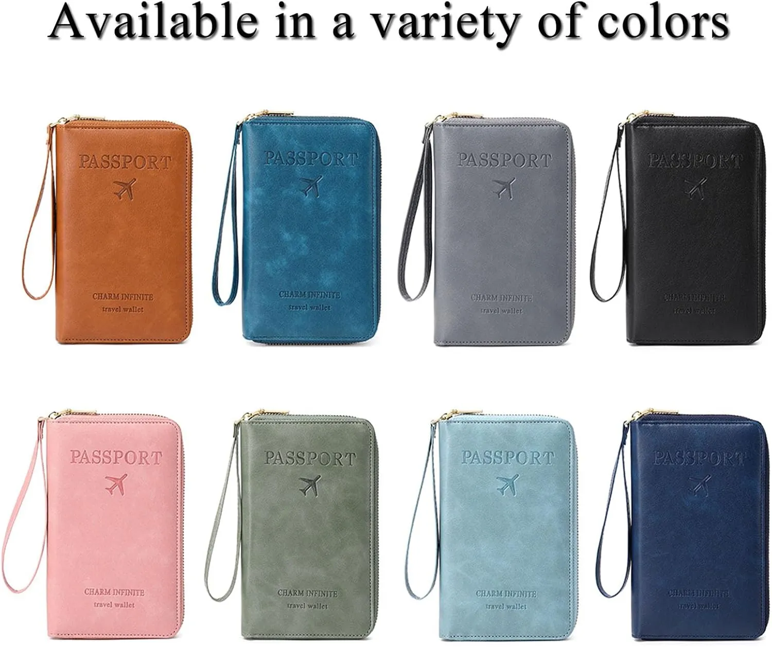 Summer Simple Plain Passport Cases Back To School, Charm Infinite Travel Wallet, Multi-functional Zipper Travel Card Holder, RFID Blocking Card Holder (Black)