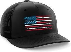 Tactical Pro Supply USA American Flag Snapback Hat for Men and Women | Embossed Logo Patriotic Mens Trucker Hats - US Flag