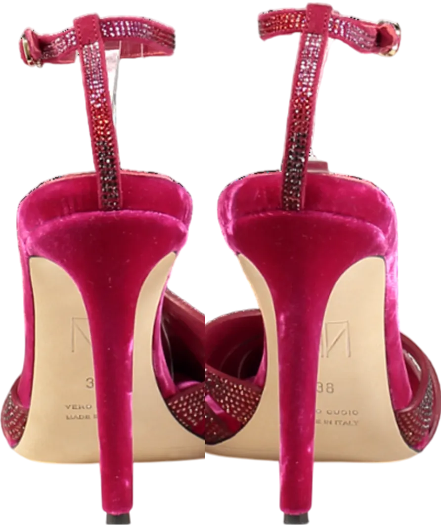 Tamara Mellon Red /pink Crystal-embellished Velvet  Heels UK 5 EU 38 👠