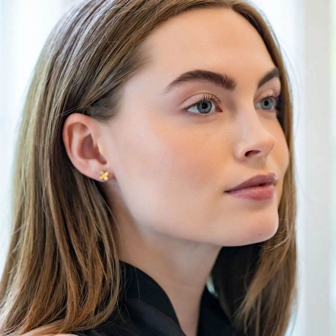 Tiny Bloom Gold Stud Earrings