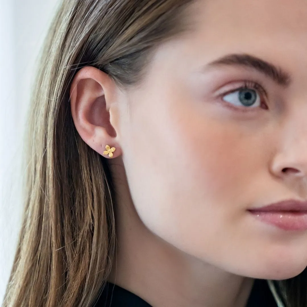 Tiny Bloom Gold Stud Earrings