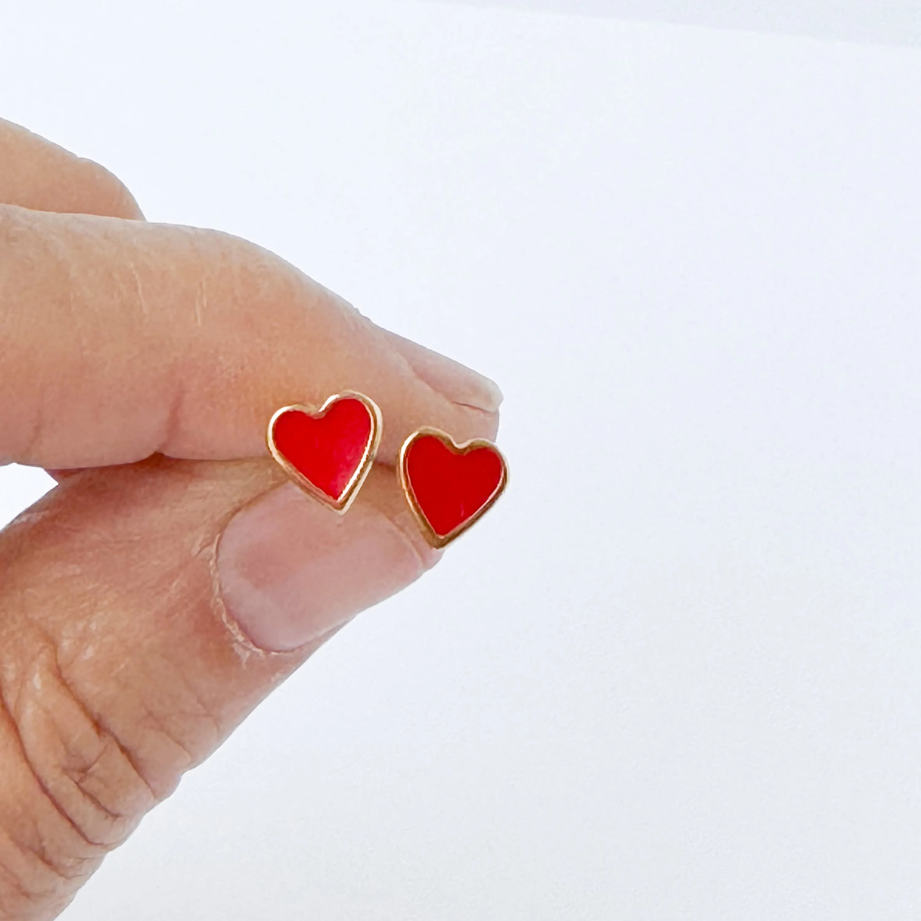 Tiny Heart Studs With Hypoallergenic posts