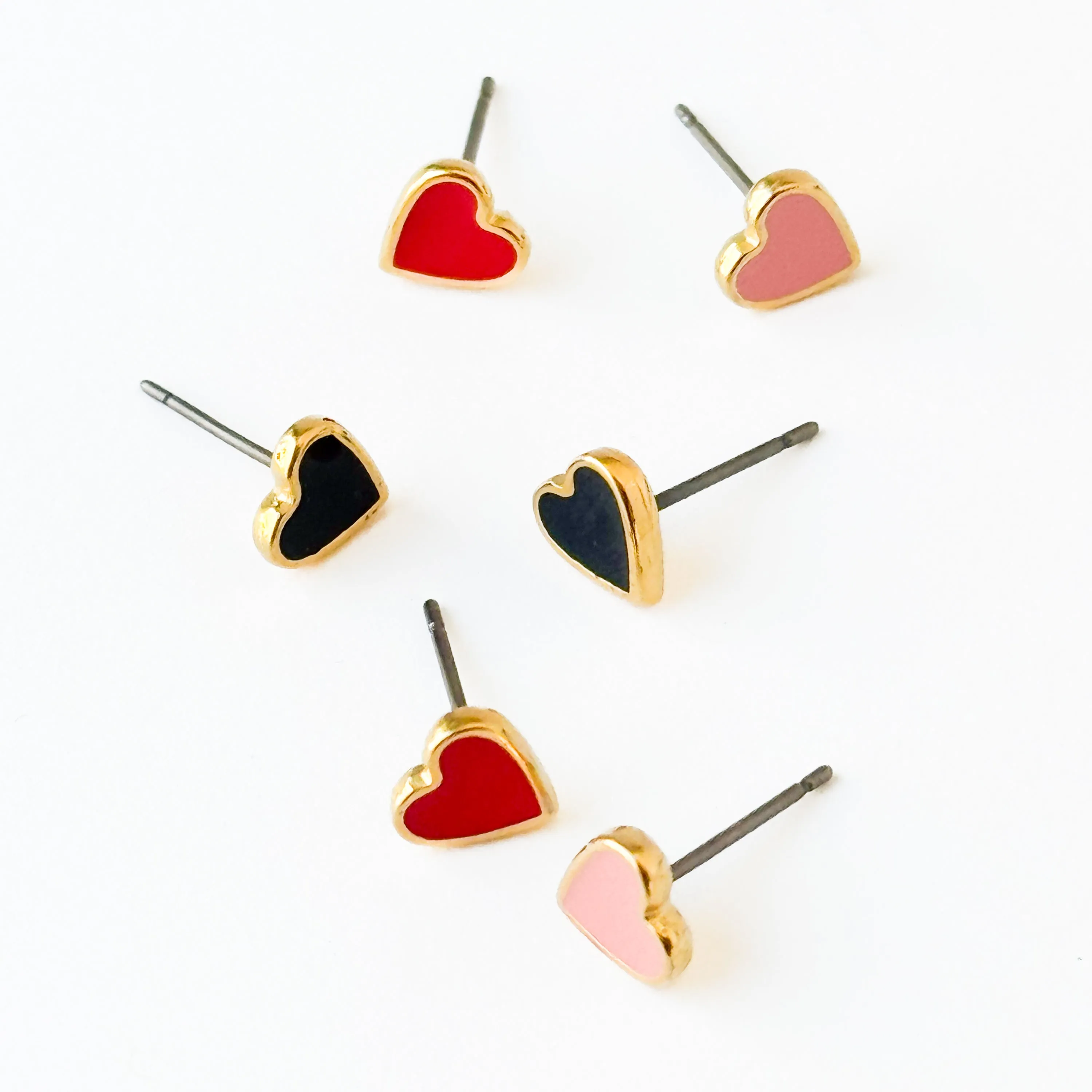 Tiny Heart Studs With Hypoallergenic posts