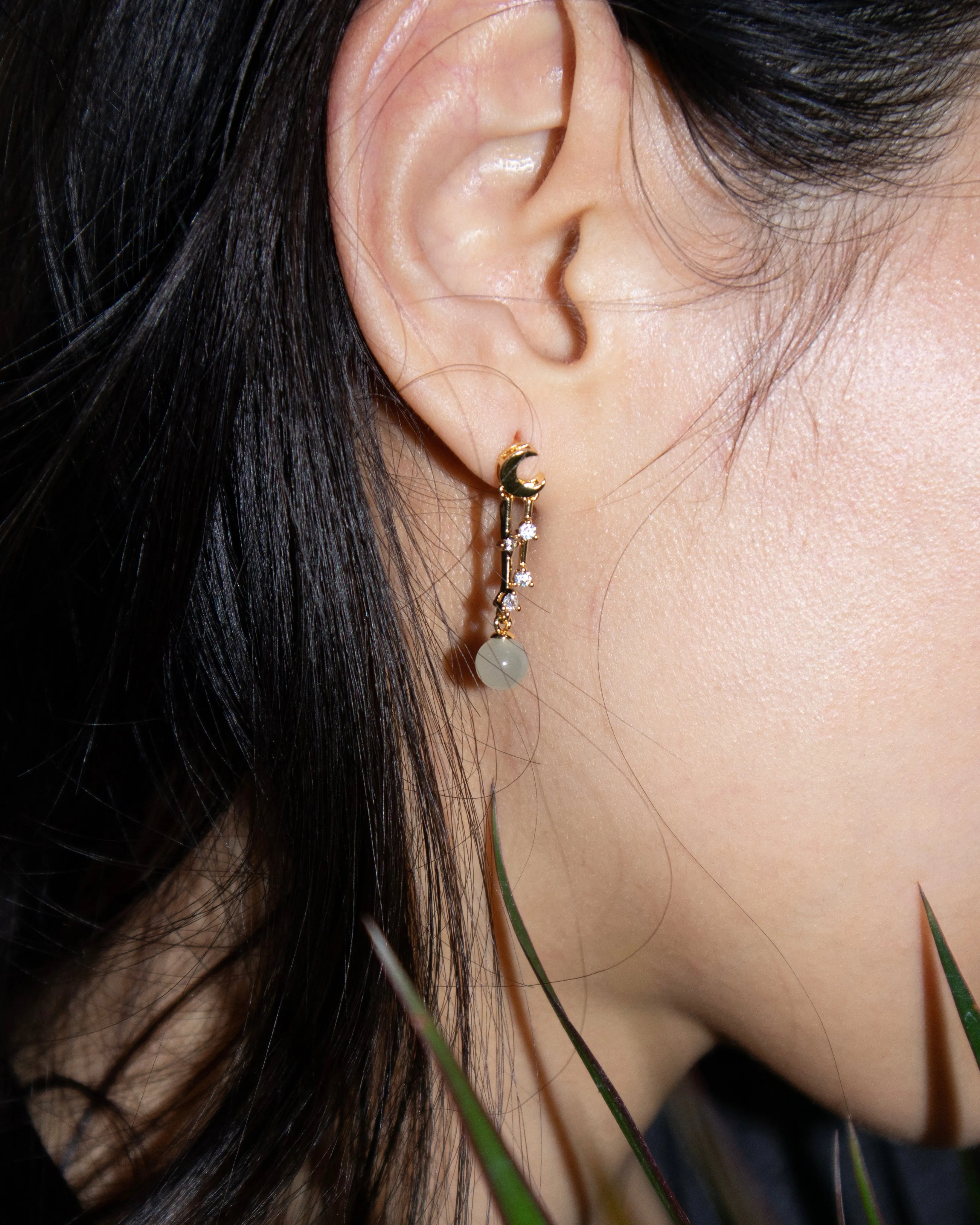 Twinkle — Moon and star drop earrings