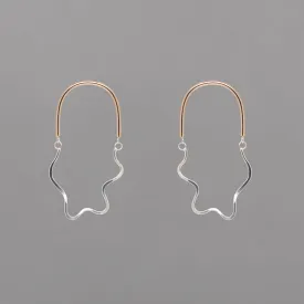 WATERFALL TWO TONE EARRING