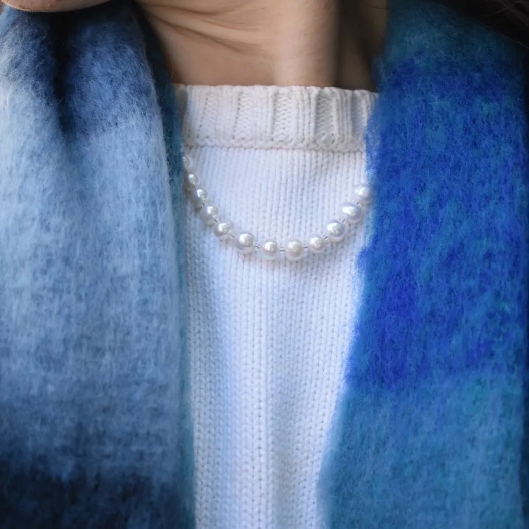 White Freshwater Pearl Necklace, Exceptional Luster