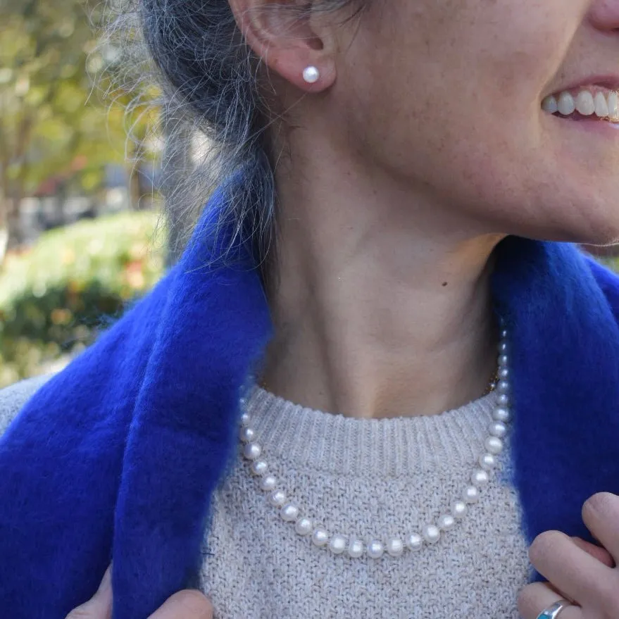 White Freshwater Pearl Necklace, Exceptional Luster