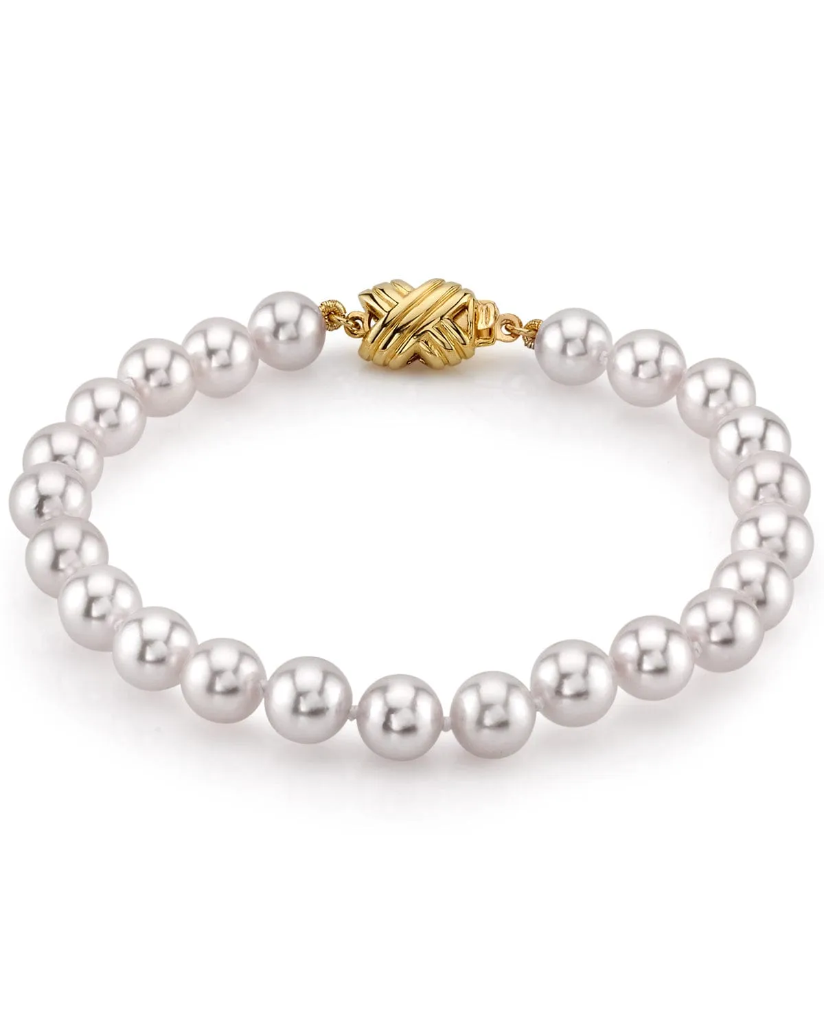 White Japanese Akoya Pearl Bracelet, 6.5-7.0mm