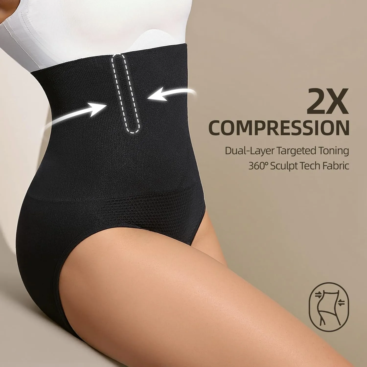 Women's Tummy Control Shapewear Panties Hi-Waist Body Shaper Underwear Slimming Briefs Compression Minimalist