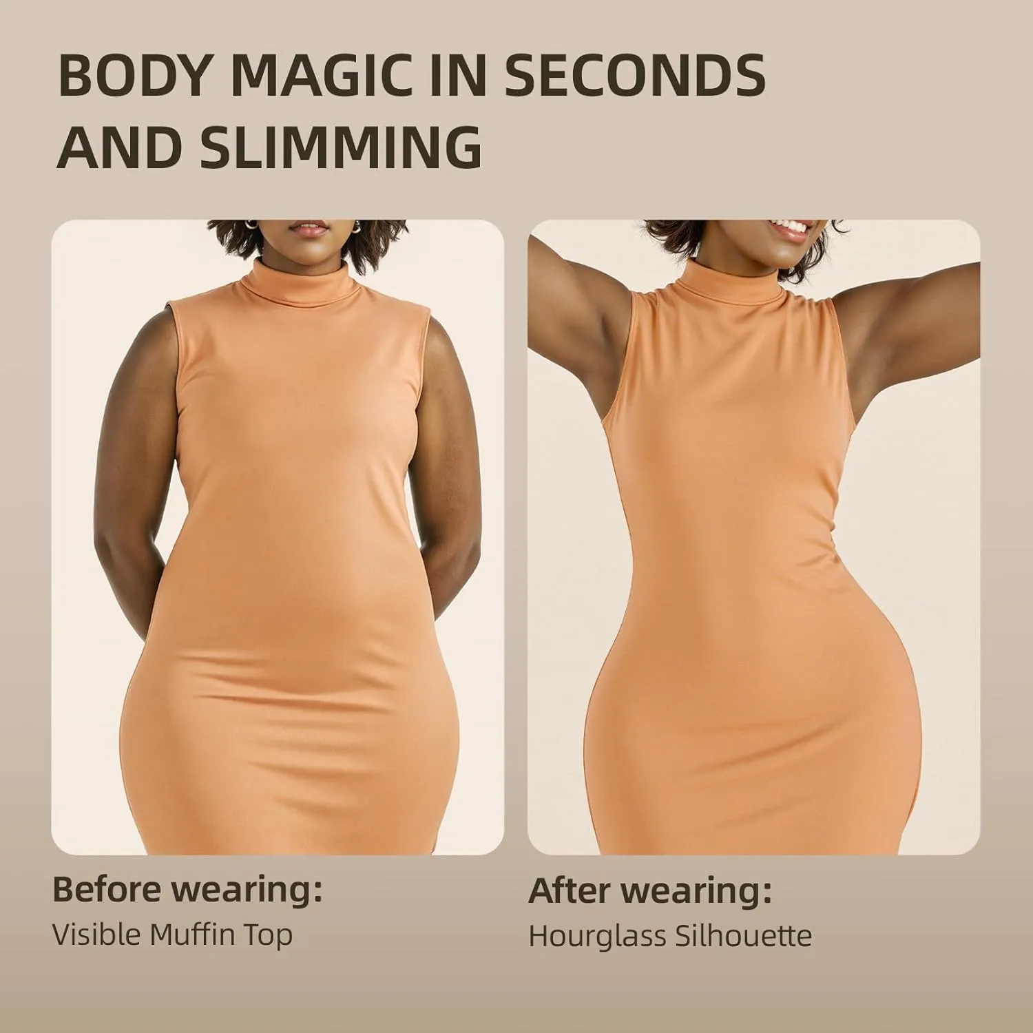Women's Tummy Control Shapewear Panties Hi-Waist Body Shaper Underwear Slimming Briefs Compression Minimalist